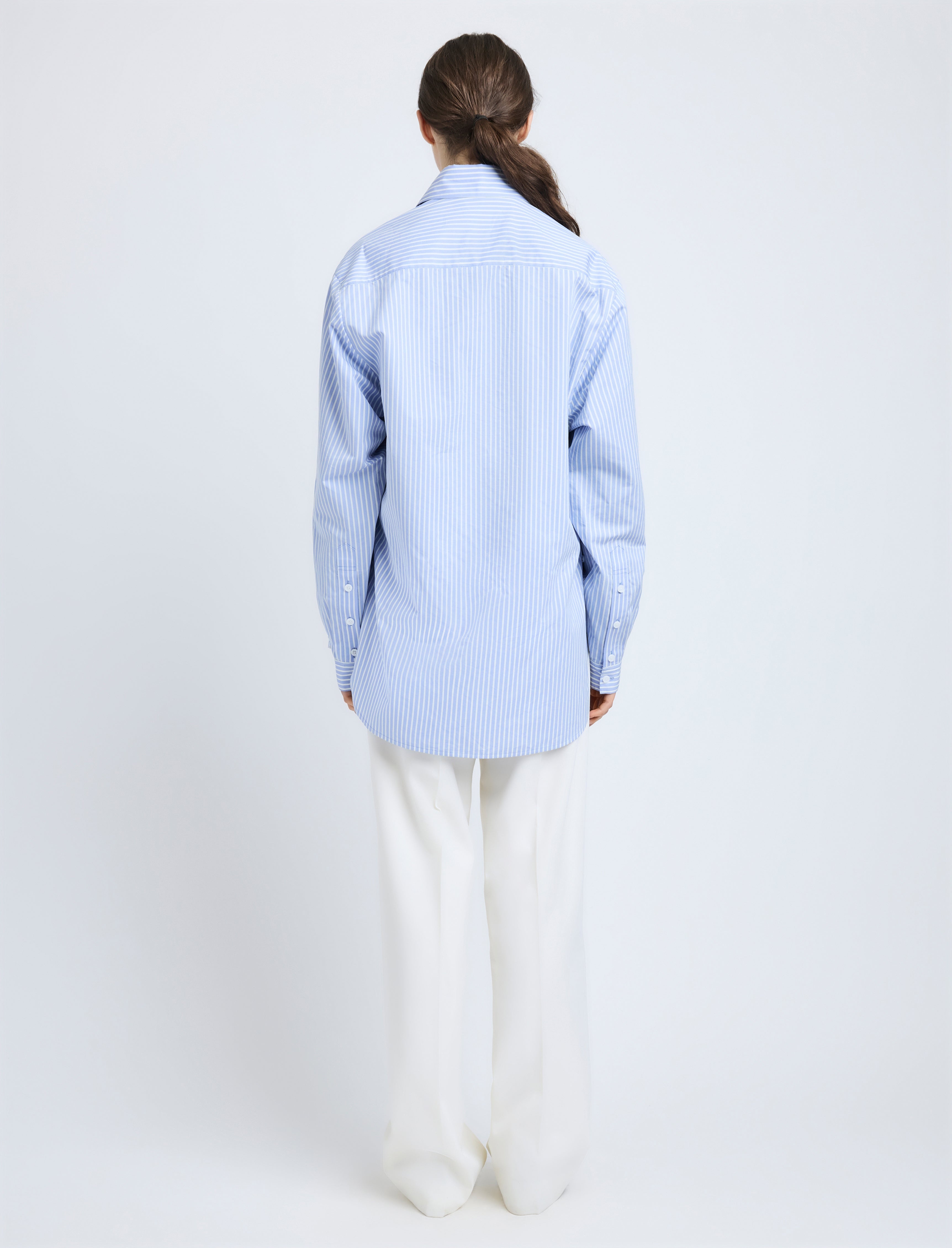 Hunter Top in Stripe Cotton Silk Poplin - 5