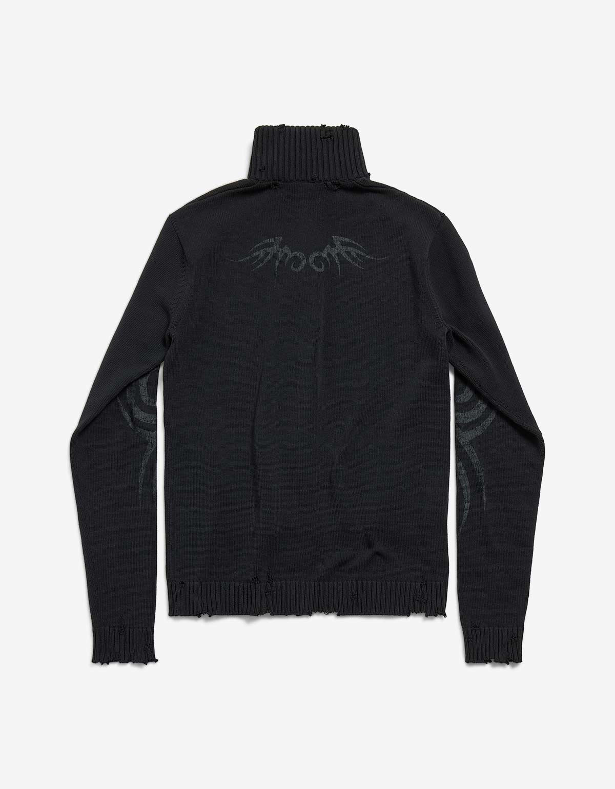 Balenciaga Black Y2K Zip-Up Cardigan - 3