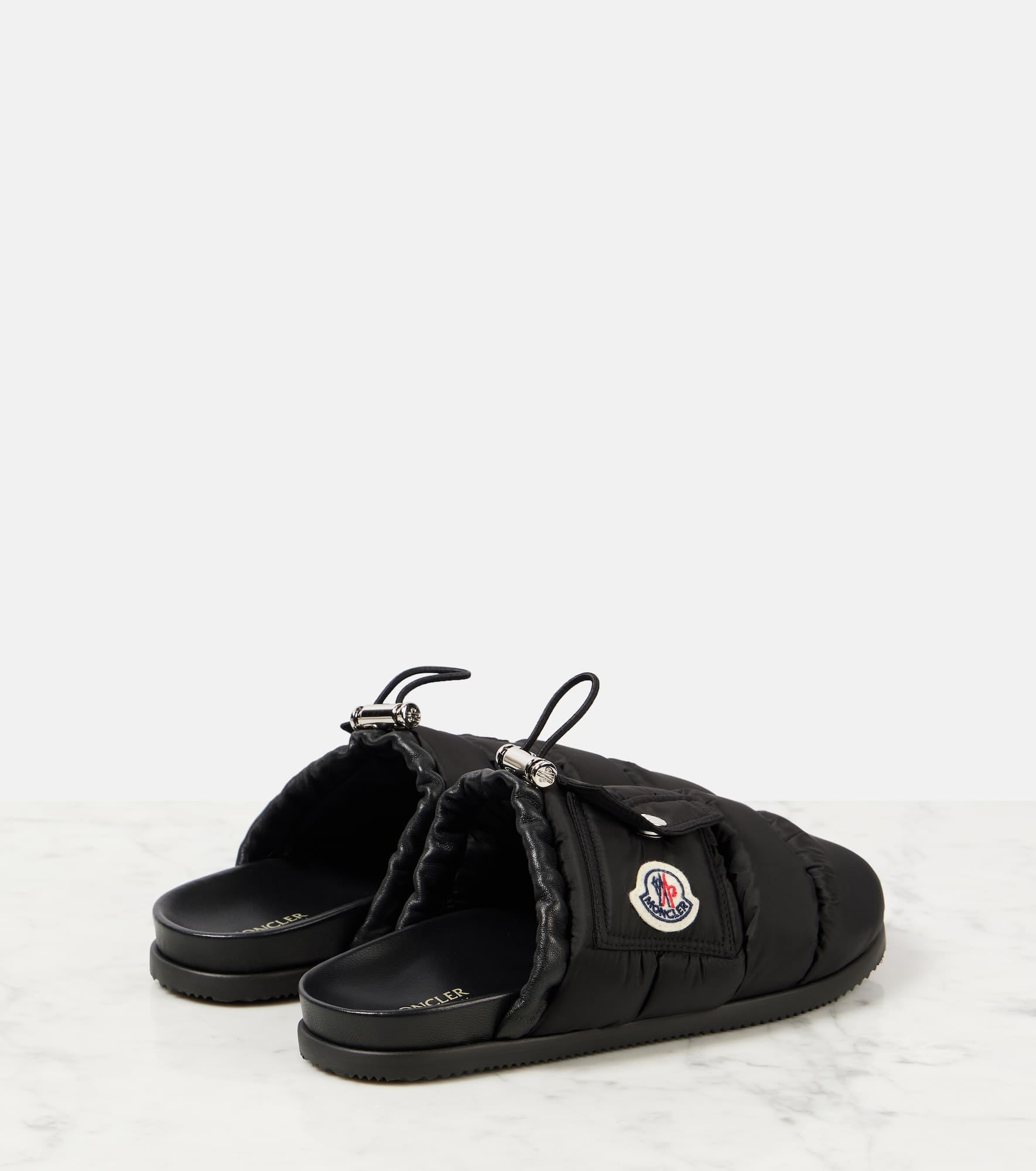 Mon Pocket leather-trimmed mules - 2