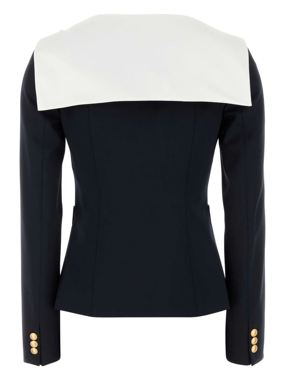 Navy blue stretch wool blazer - 2
