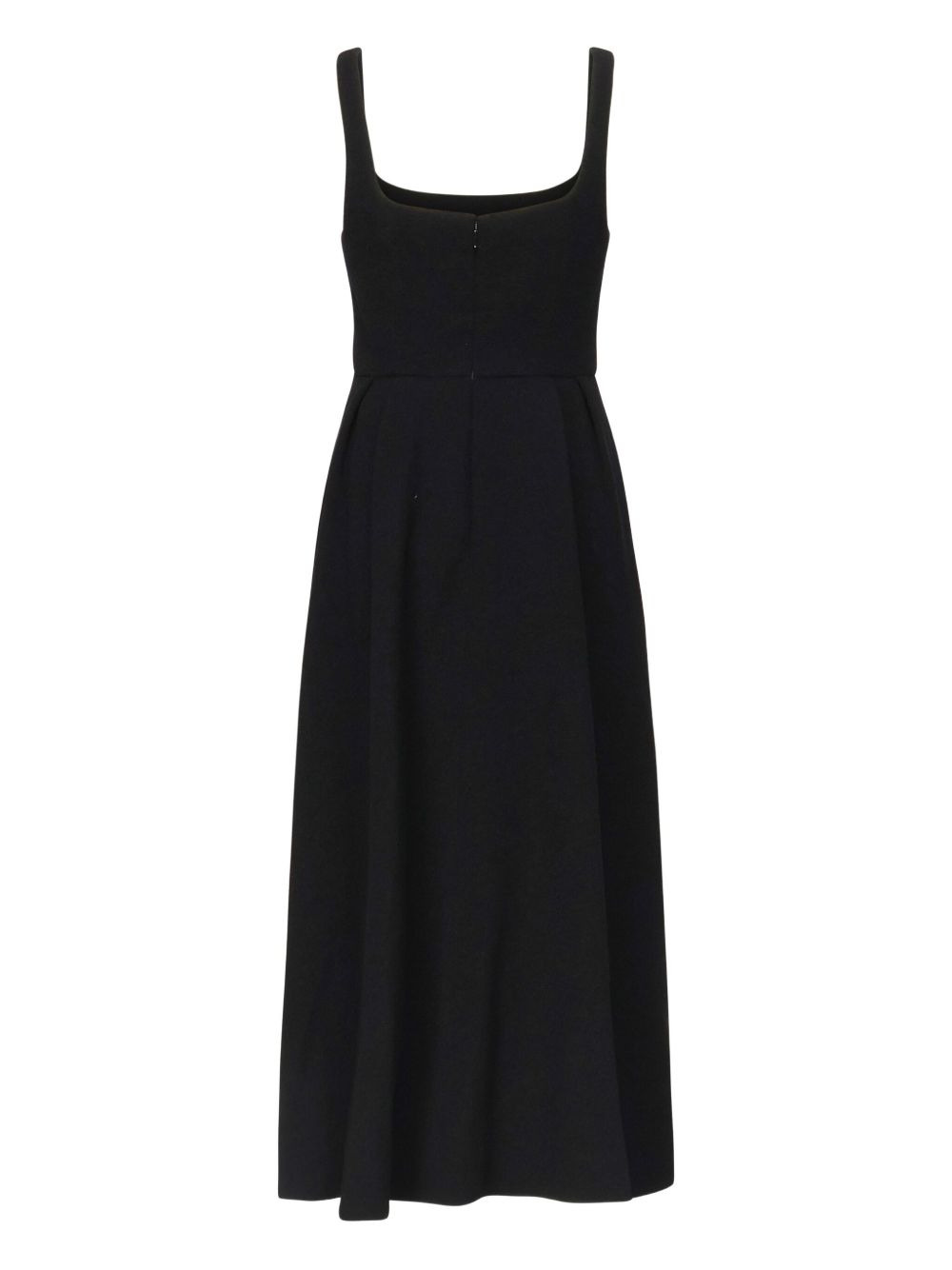 square-neck pleated dress - 2