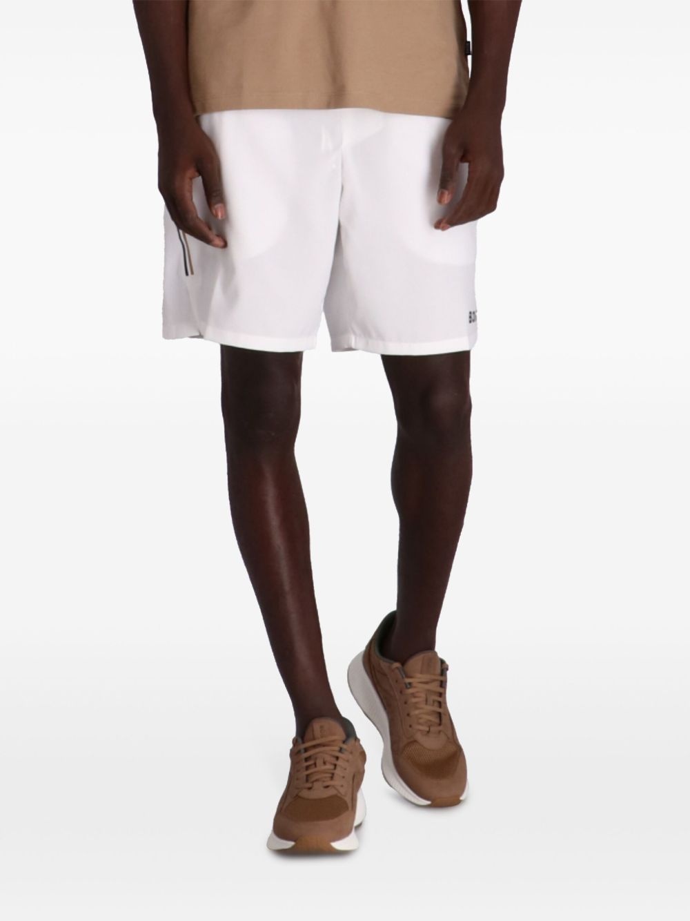 logo-print track shorts - 3