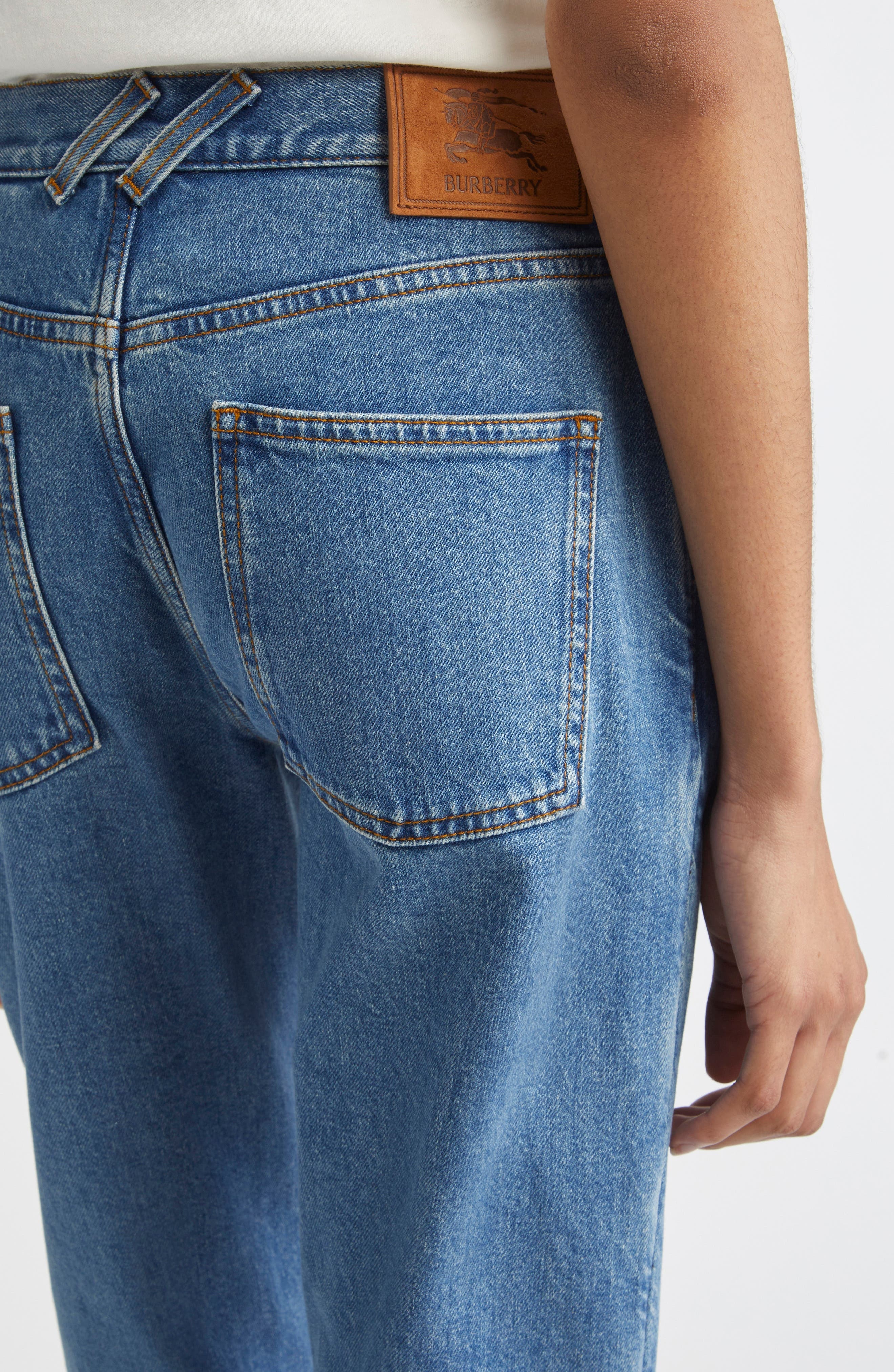 burberry Baby Bootcut Jeans in Mid Blue at Nordstrom - 5