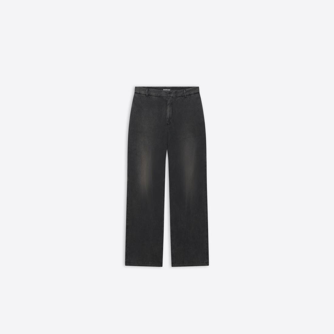 Men's Slim Worn-out Pants in Black - 1