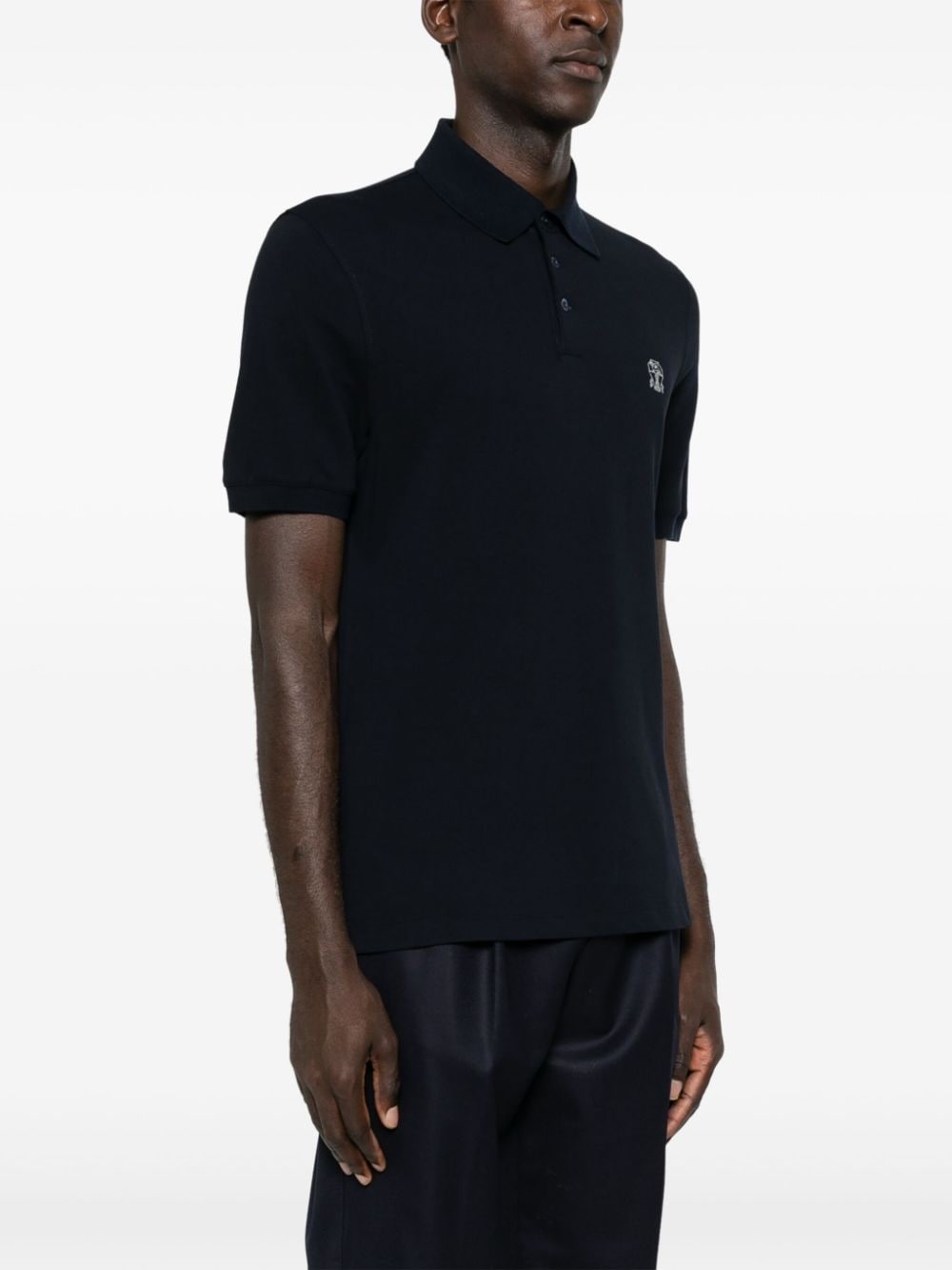 logo-print cotton polo shirt - 3