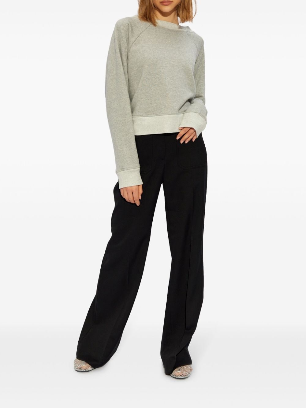 logo-embroidered boat-neck sweatshirt - 2