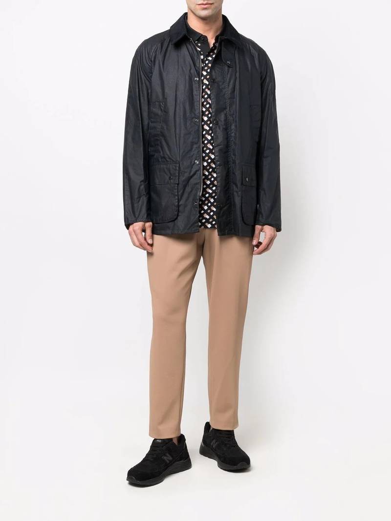 Barbour press-stud fastening jacket outlook