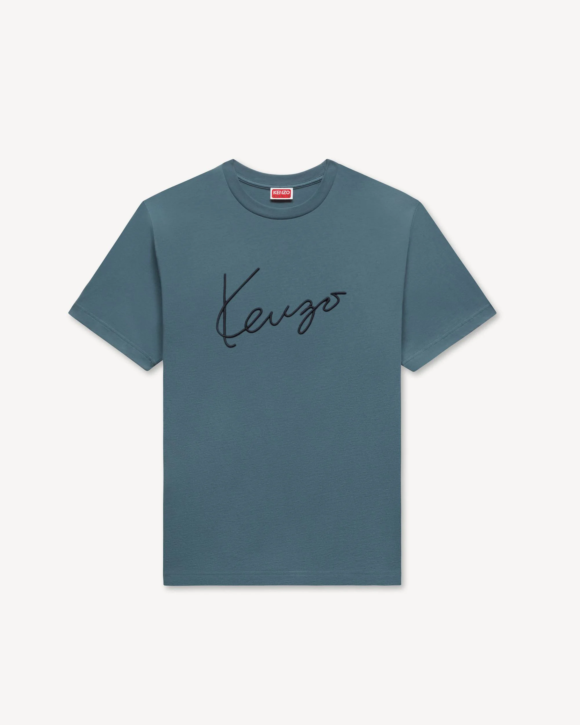 'KENZO Signature' embroidered T-shirt in cotton - 1