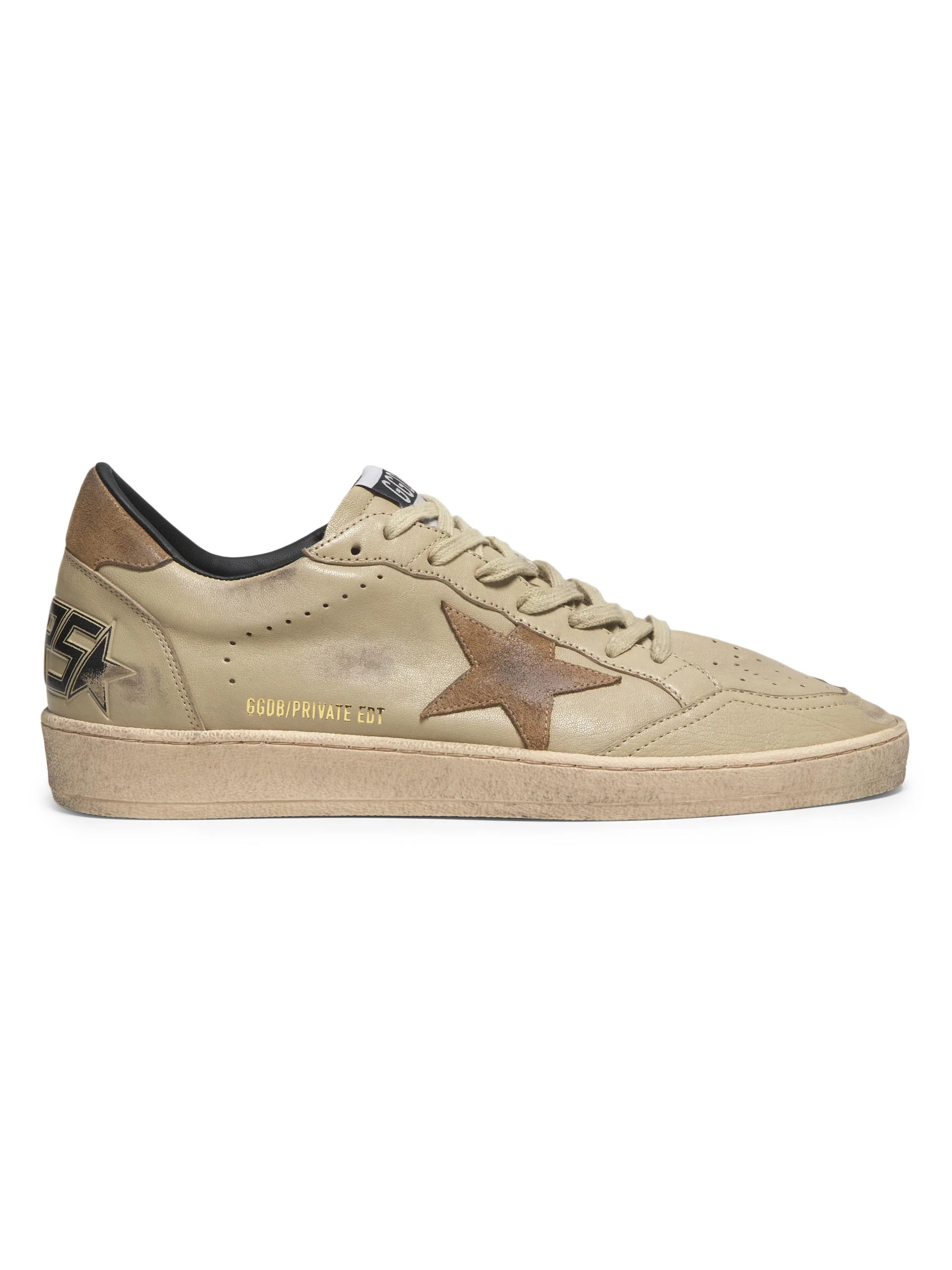 Unisex Ballstar Leather Low-Top Sneakers - Beige Tobacco - 1
