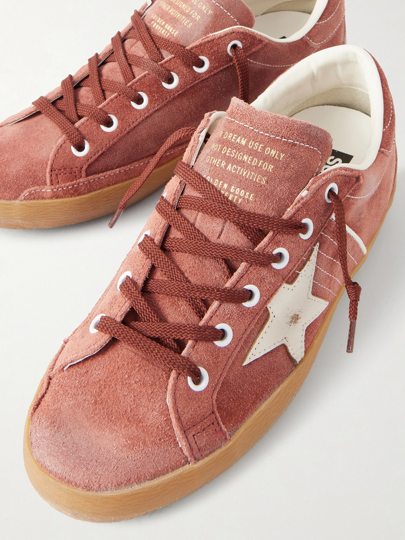 Super-star Distressed Leather-trimmed Suede Sneakers 5