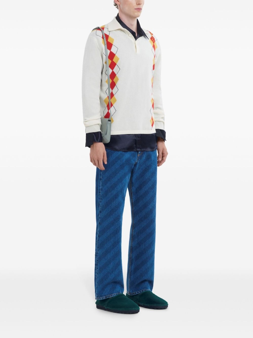 diagonal-stripes jeans - 2
