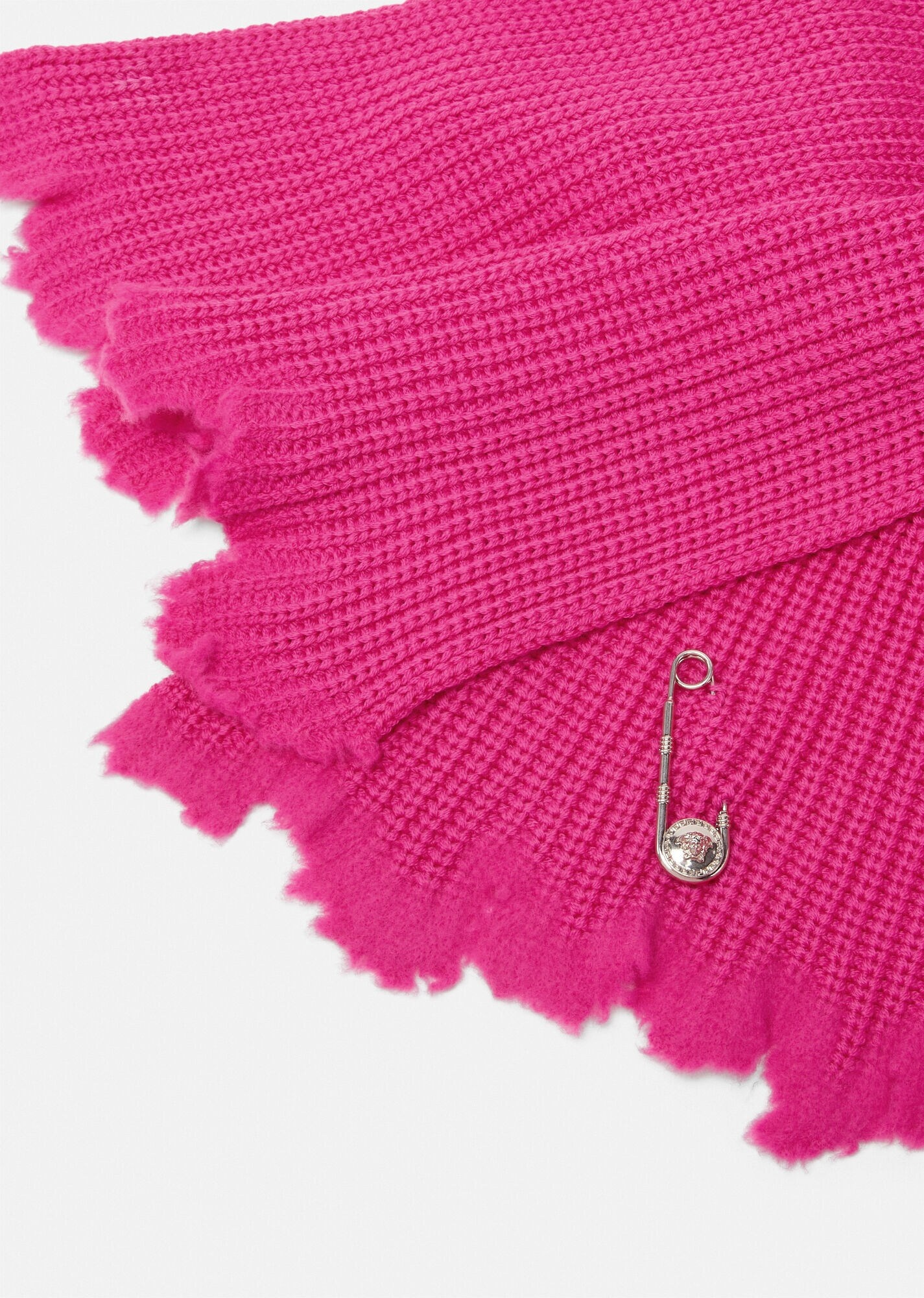 Safety Pin Distressed Knit Scarf - 2