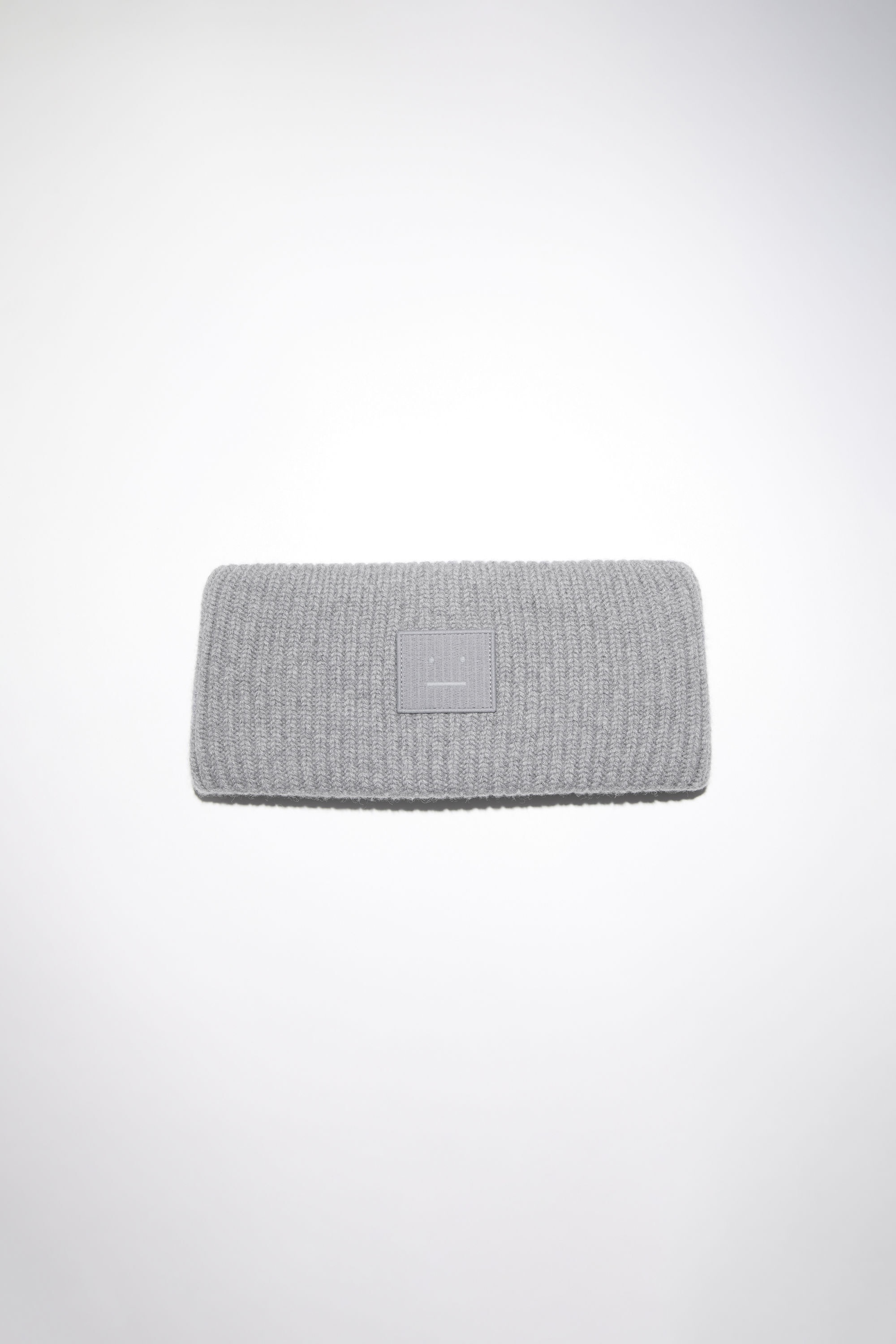 Ribbed knit headband - Grey Melange - 1
