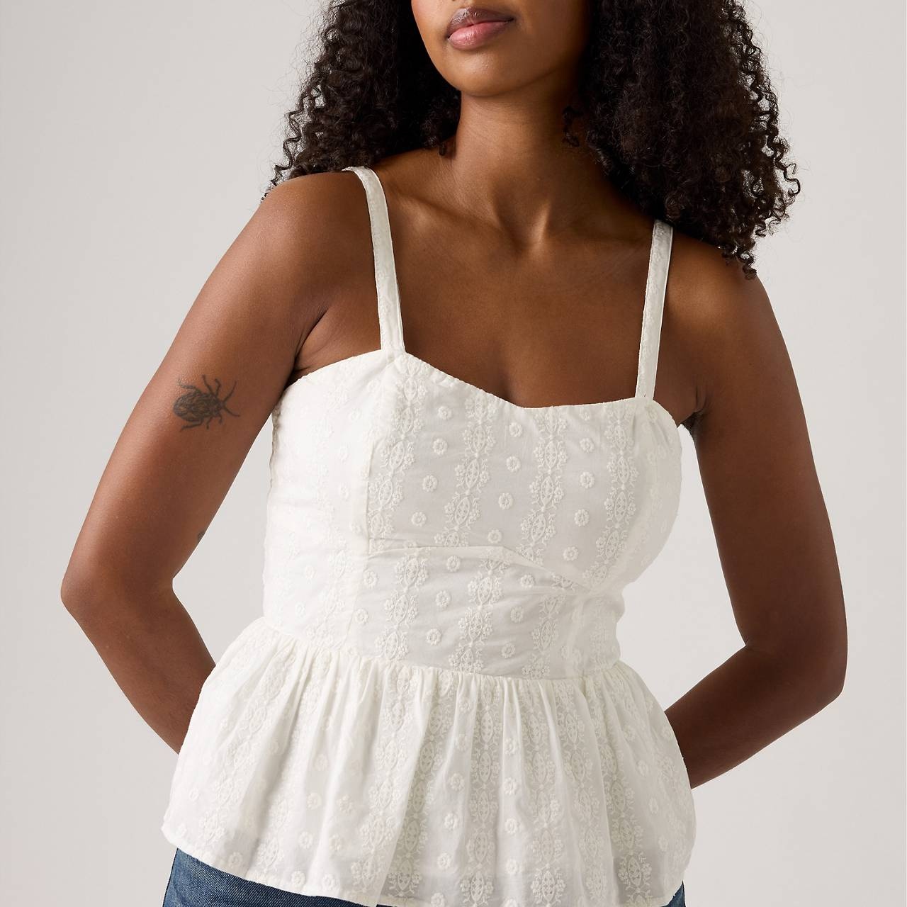 LULA EYELET PEPLUM TANK TOP - 4