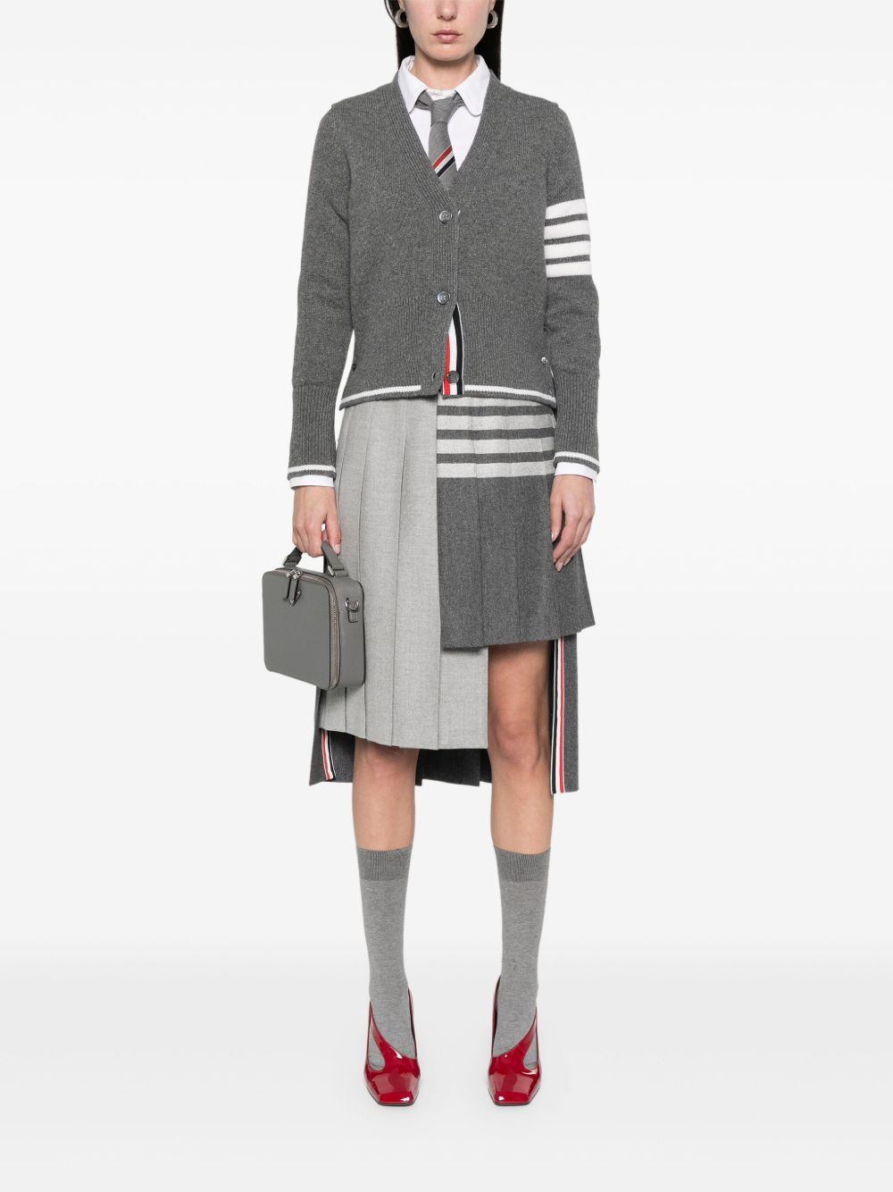 Geese-intarsia 4 Bar Stripes cardigan - 2