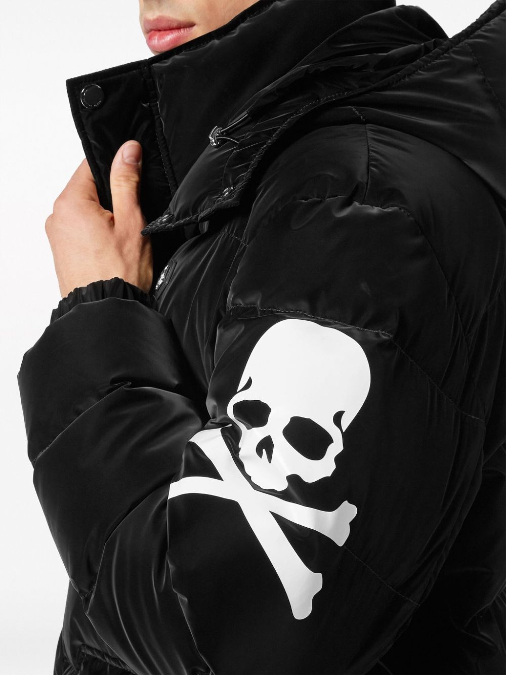 skull-print quilted jacket - 6