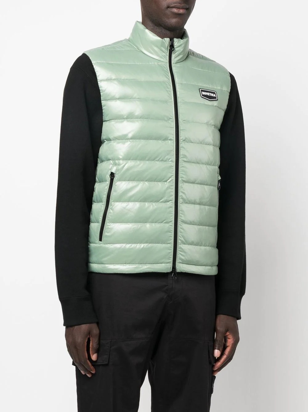 logo-patch quilted gilet - 3