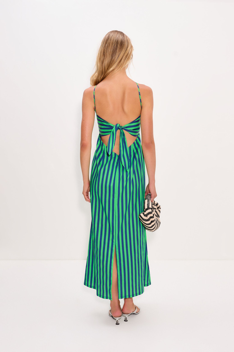 SIMONMILLER Kit Poplin Dress In Navy/Grass Green outlook