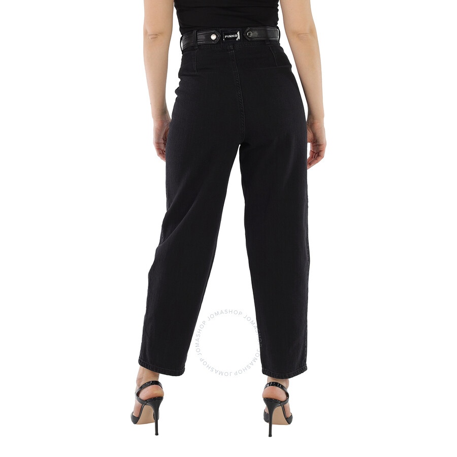 Pinko Ladies Black Shelby Slim-fit Trousers, Waist Size 27" - 3