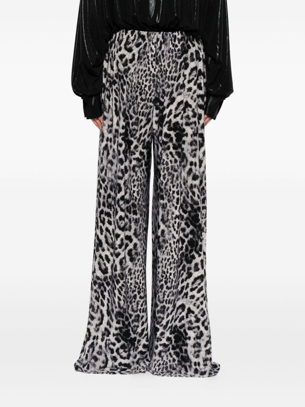 Leopard print wide leg trousers - 5