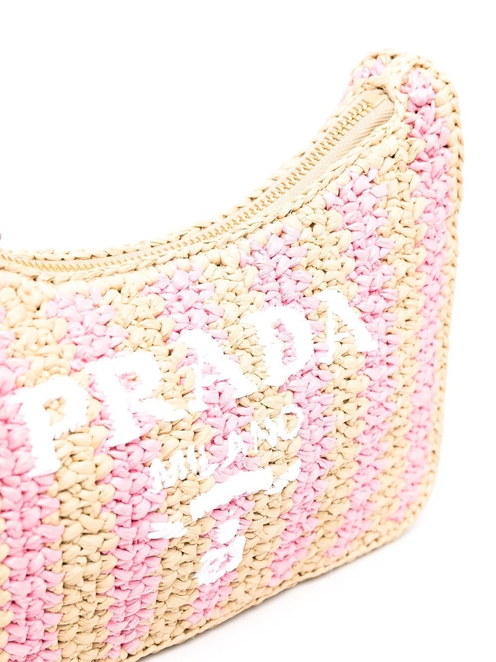 Re-Edition 2005 logo raffia crossbody bag - 4