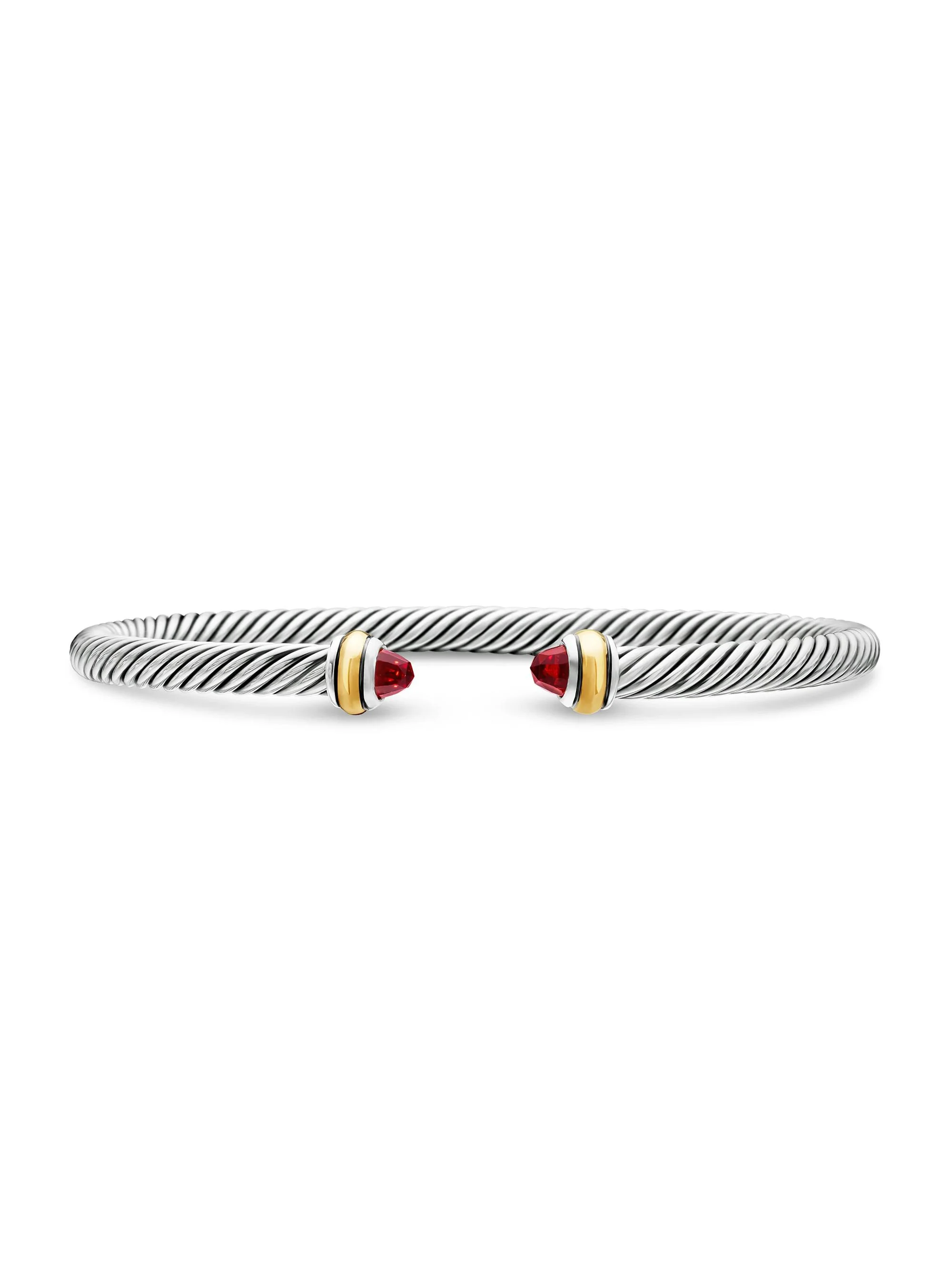 Women's Cable Classics Color Bracelet with 18K Yellow Gold - Garnet - 1
