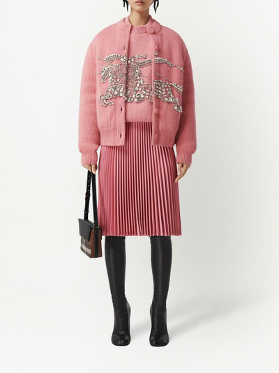 Burberry crystal-embellished motif padded cardigan outlook