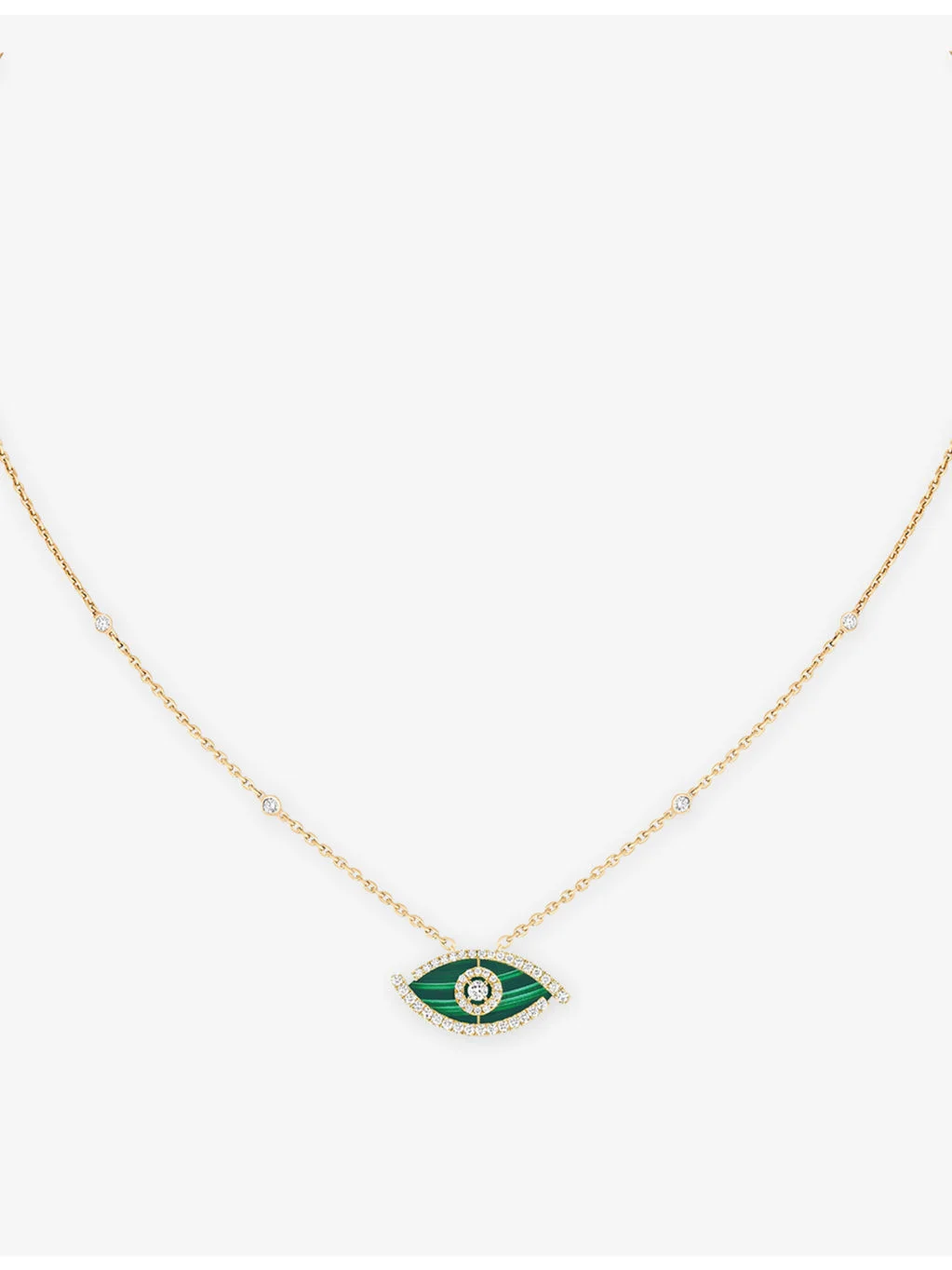 Lucky Eye 18ct Yellow-Gold, Malachite And 0.38ct Diamond Necklace - 1