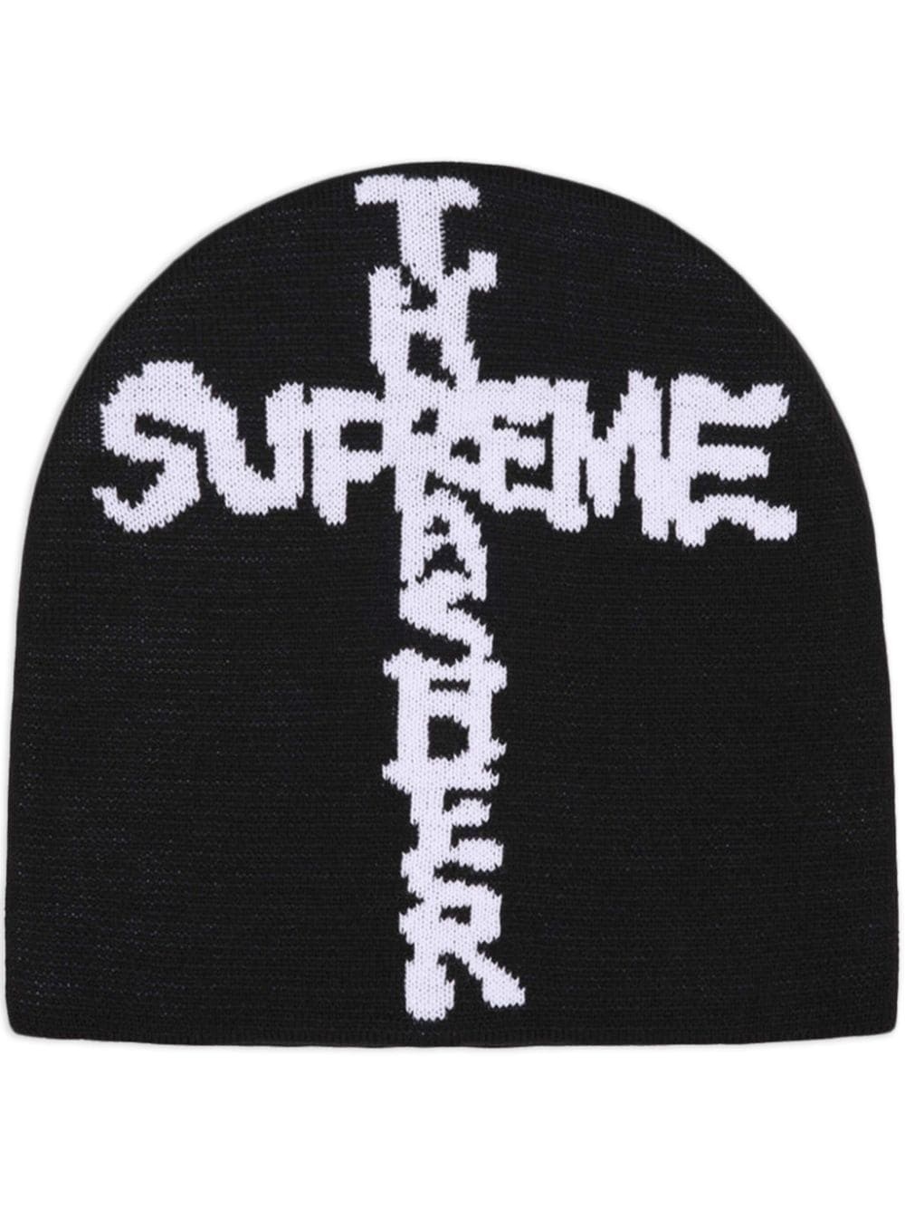 x Thrasher logo-intarsia "Black" beanie - 1