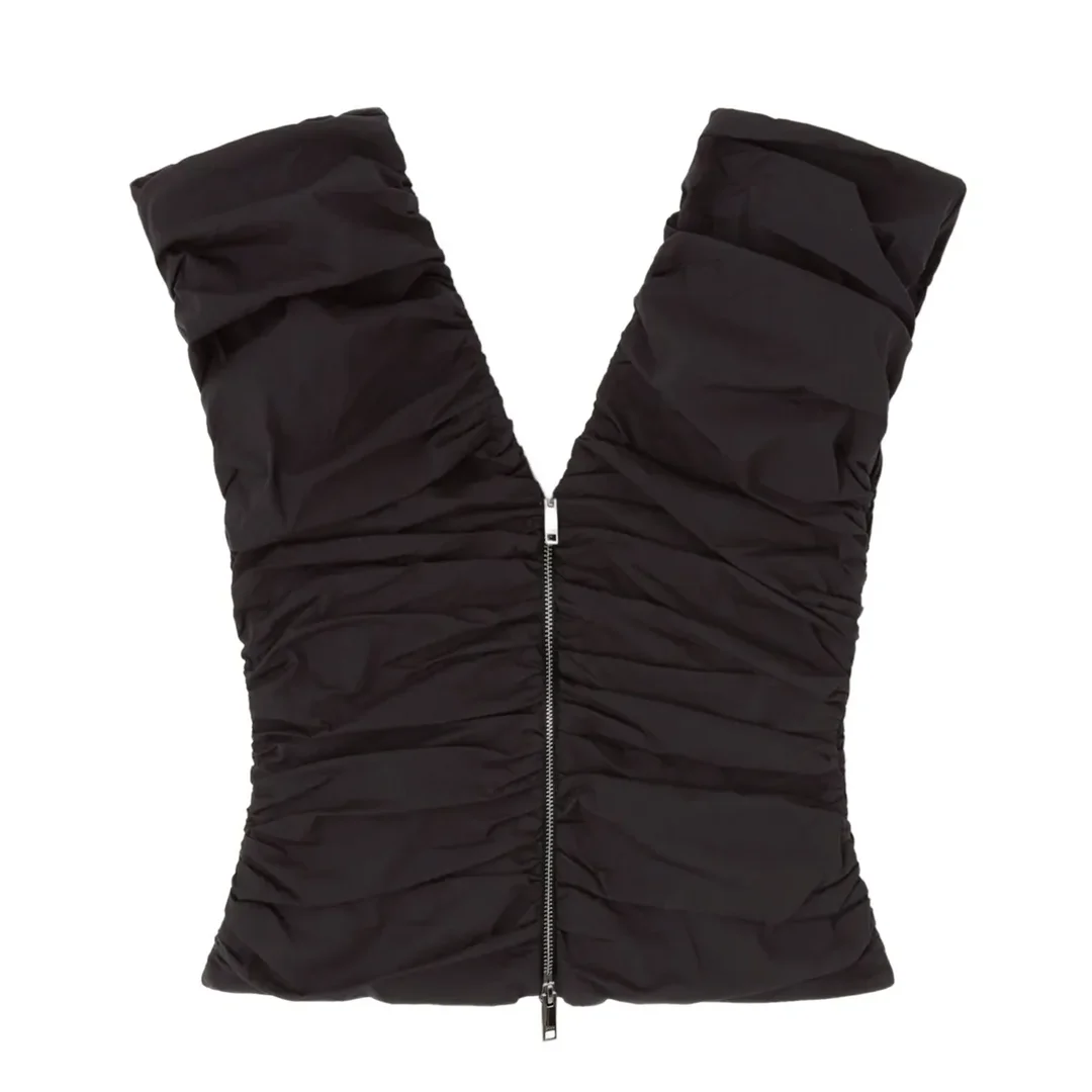 Stretch Cotton Ruched Top - 1