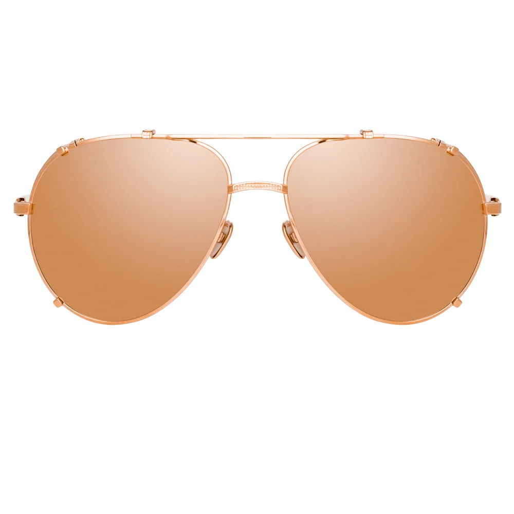 NEWMAN AVIATOR SUNGLASSES IN ROSE GOLD - 1