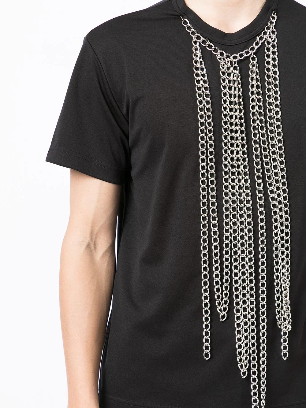 draped chain-trim T-shirt - 5