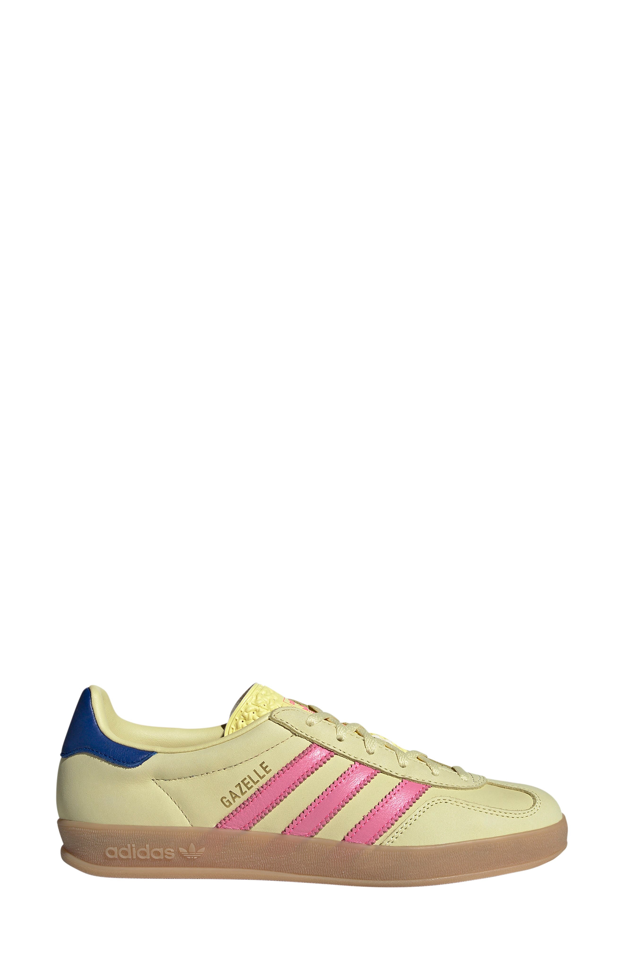 adidas Gazelle Indoor Sneaker in Yellow/Lucid Pink/Royal Blue at Nordstrom - 3