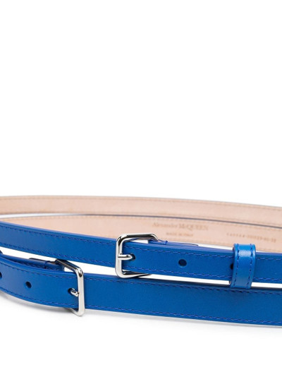 Alexander McQueen Thin double leather belt outlook