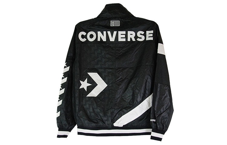 (WMNS) Converse Casual Sports Logo Hooded Jacket Black 10017653-A01 - 3