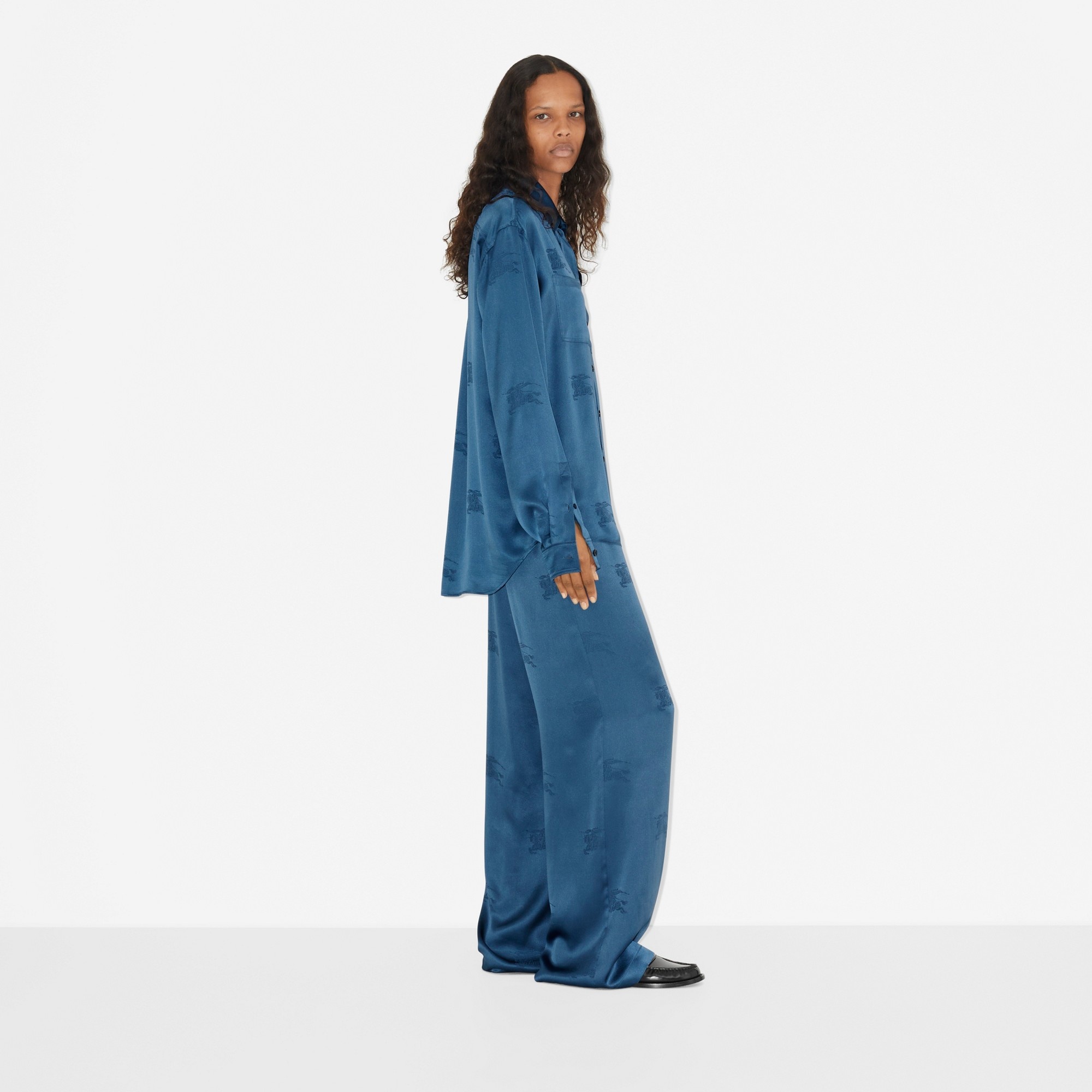 EKD Silk Jacquard Wide-leg Trousers - 3