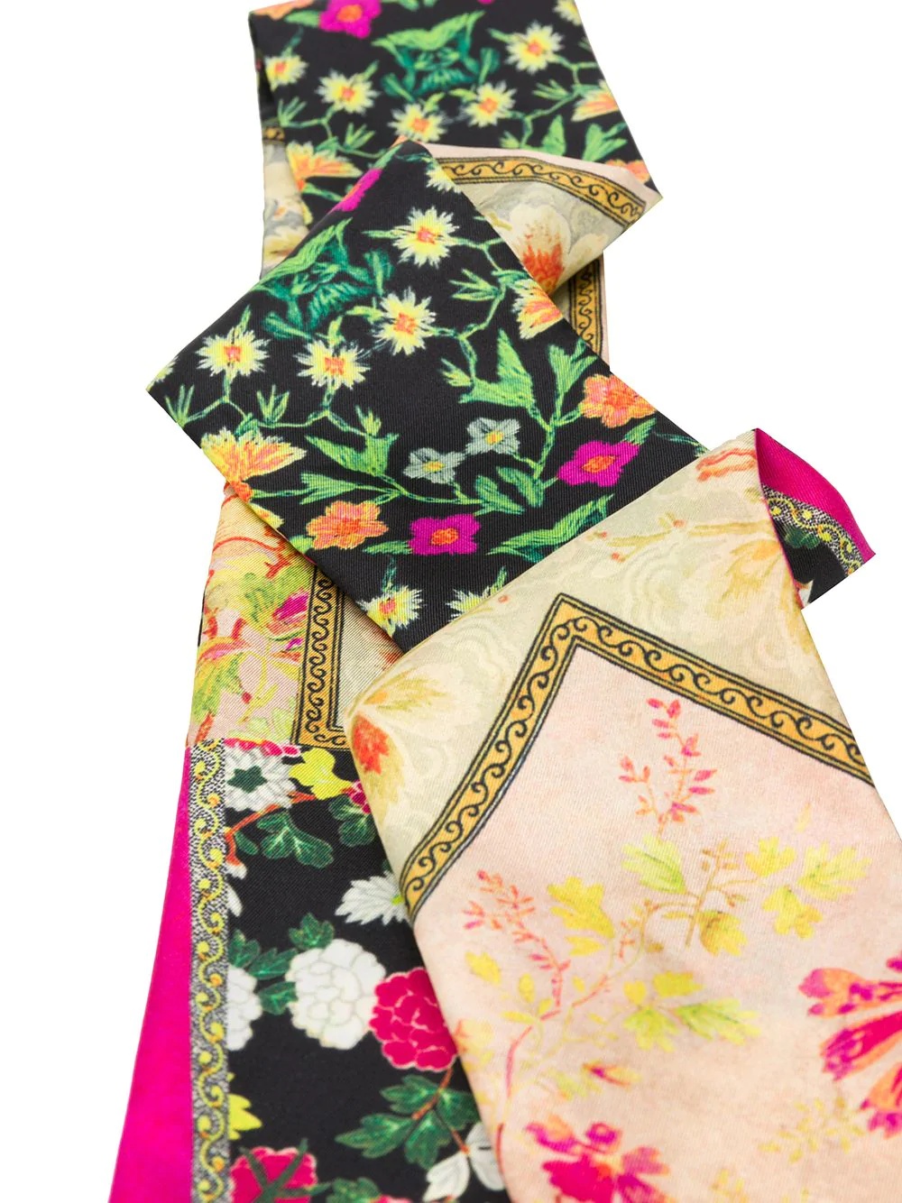 patchwork print skinny scarf - 3