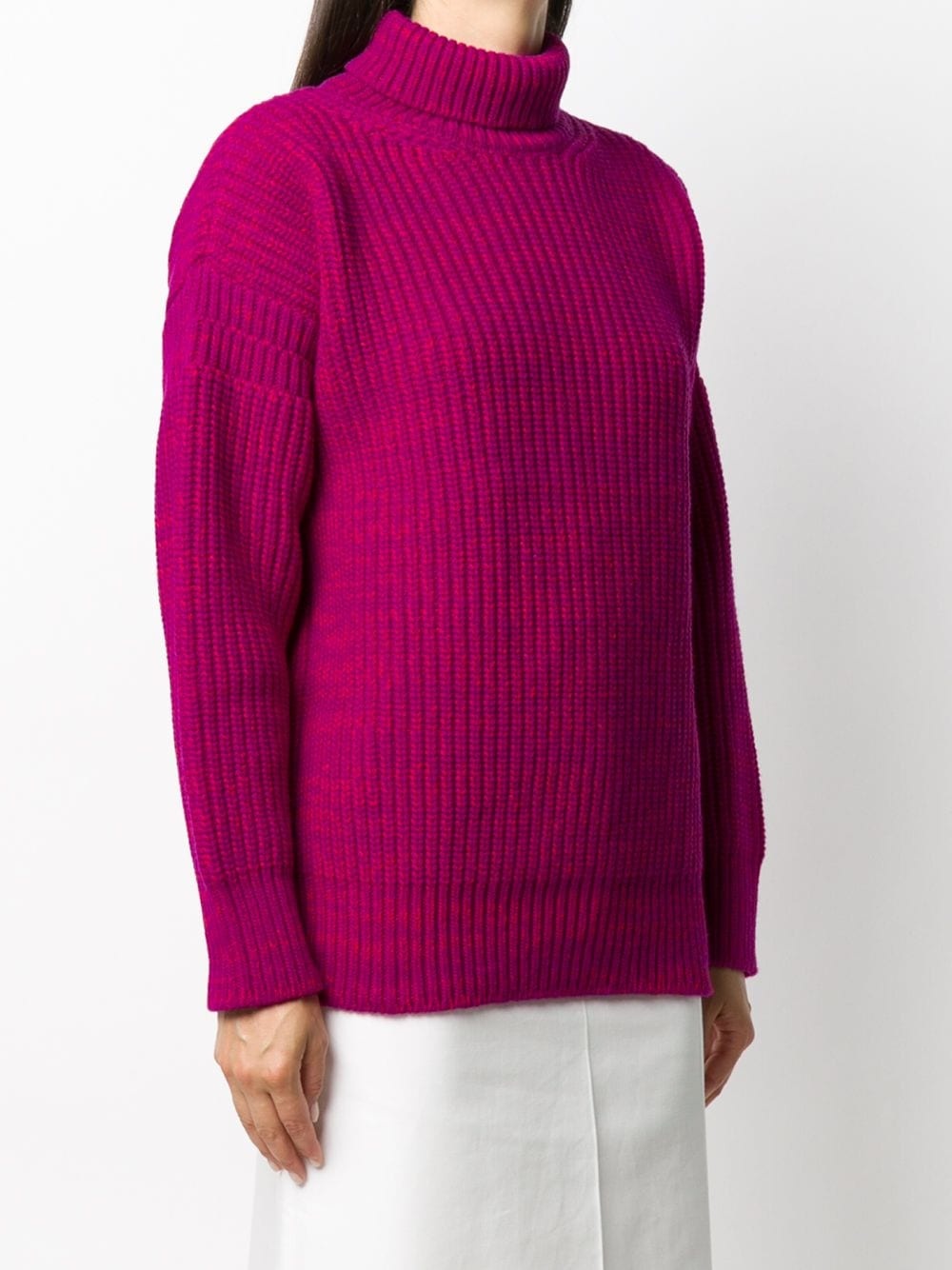 roll neck ribbed jumper - 3