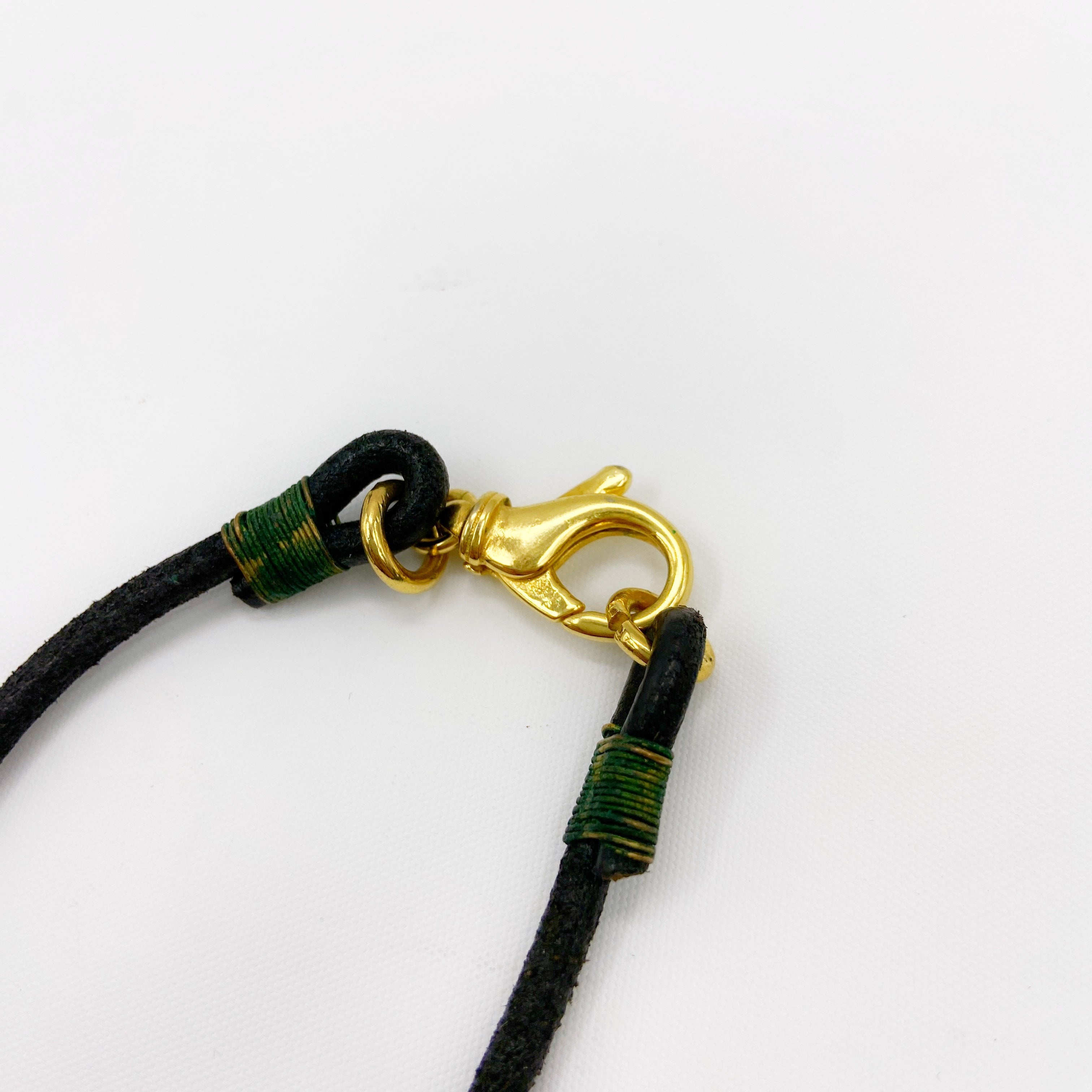 Gianni Versace Sping 1993 Statement Black Gem Giant Gold Cross Necklace with Leather Strap - 12