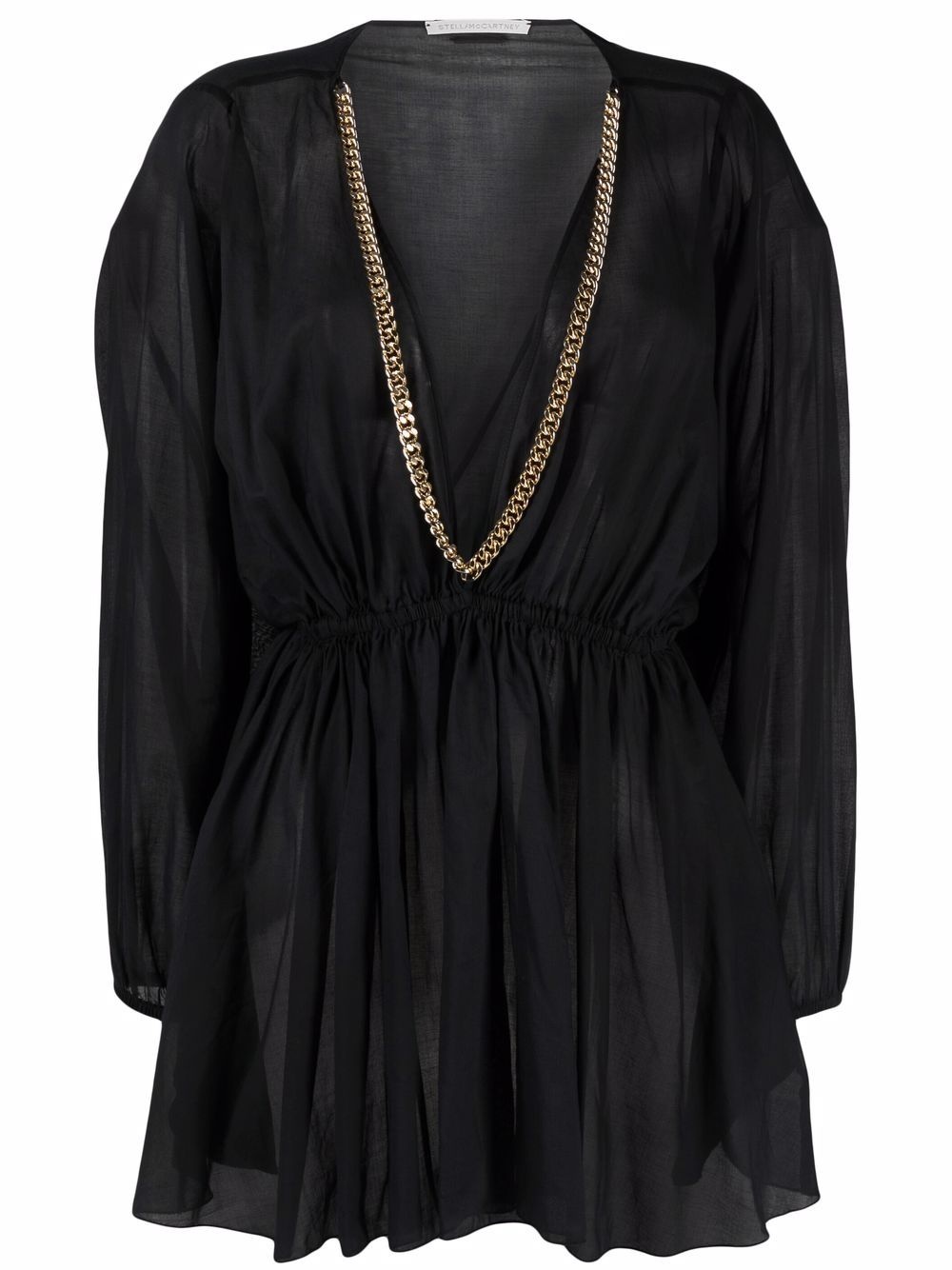 chain detail V-neck blouse - 1