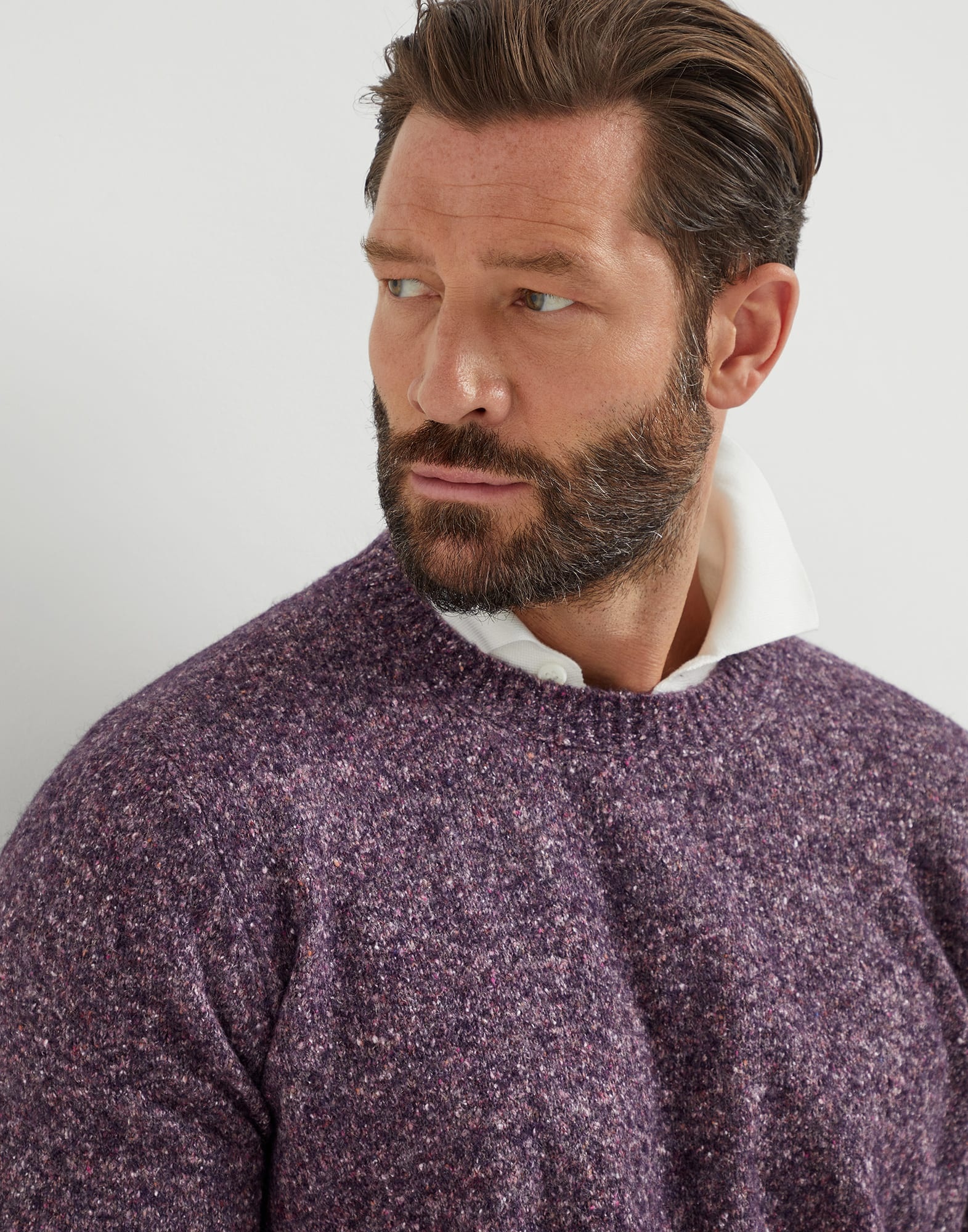 Flecked alpaca, wool, silk and cotton sweater - 3