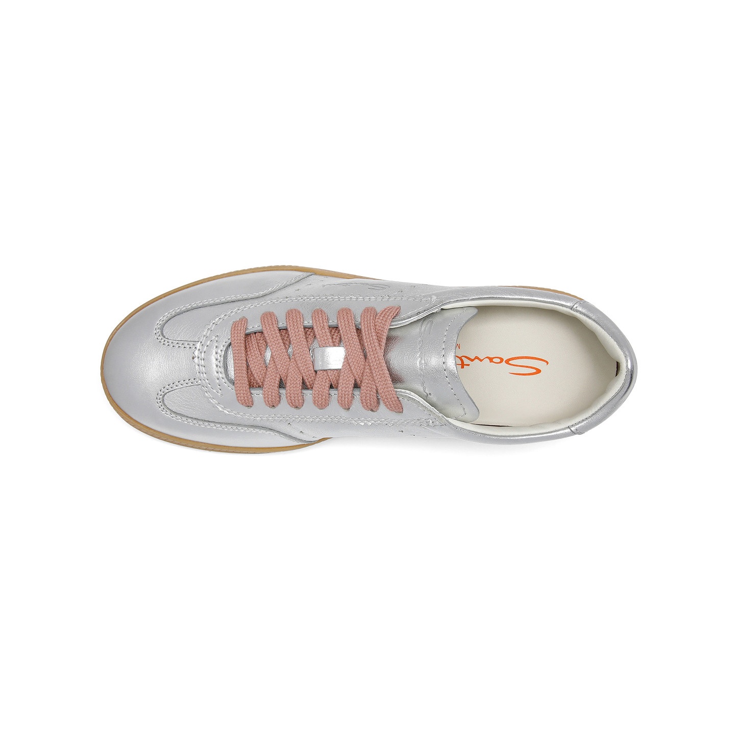 Women's silver laminated leather DBS Oly sneaker - 4