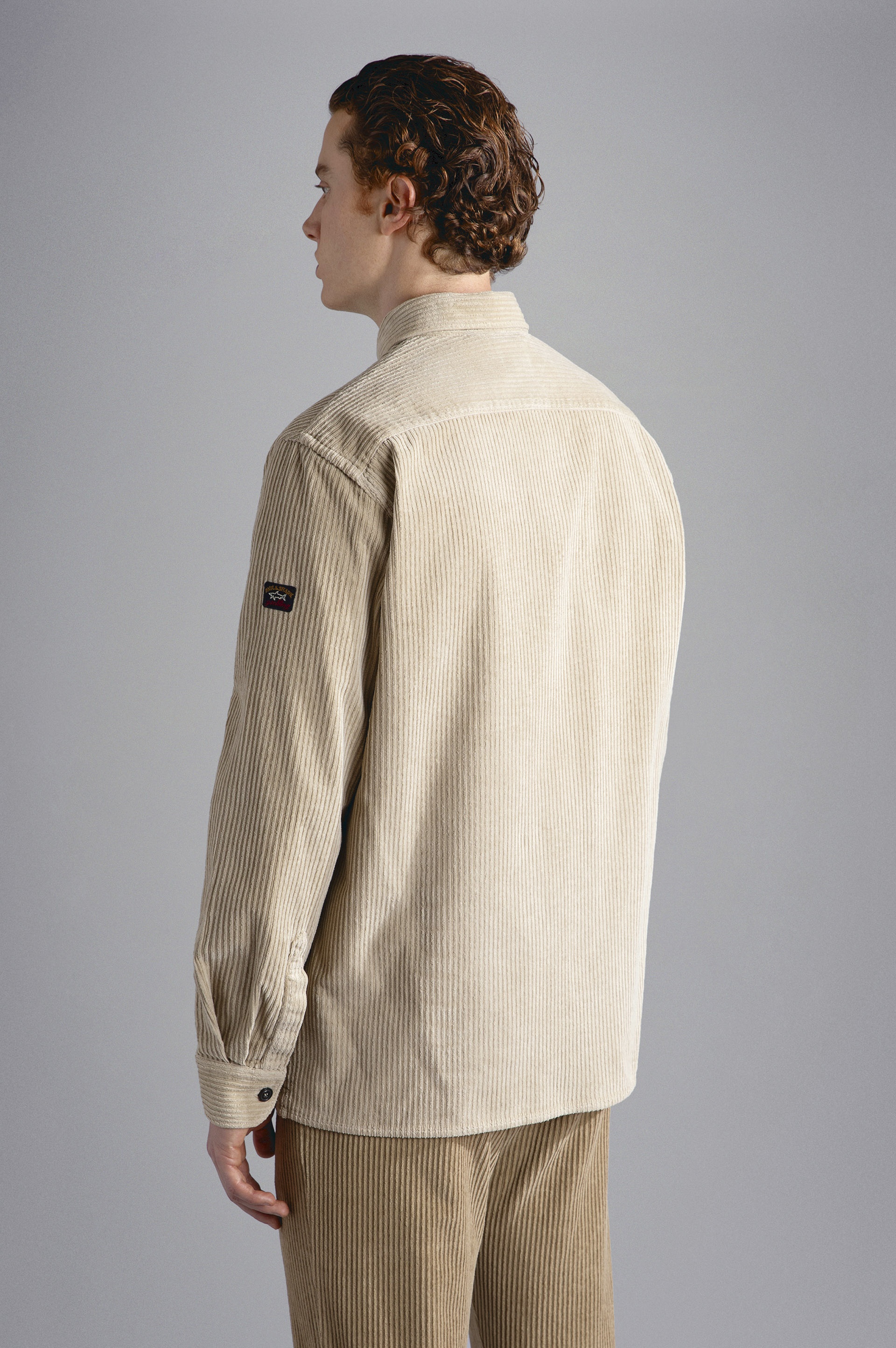 GARMENT DYED COTTON VELVET OVERSHIRT - 3