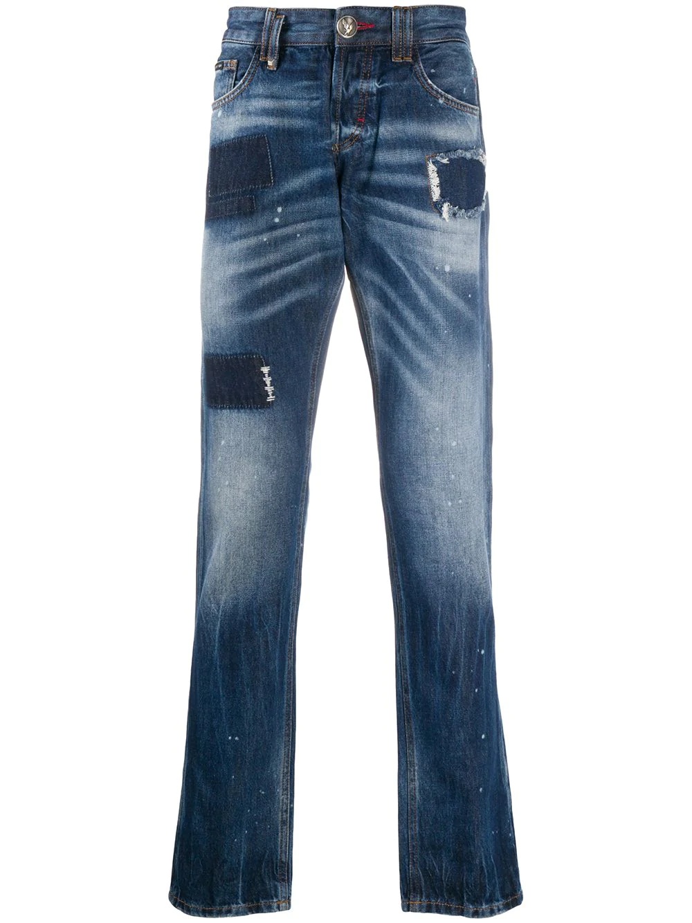 stonewashed slim-fit jeans - 1