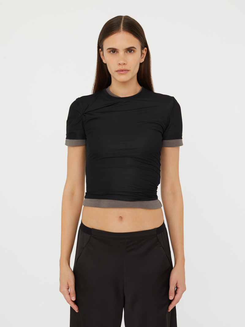 Sheer Overlay Loophole Tee 1
