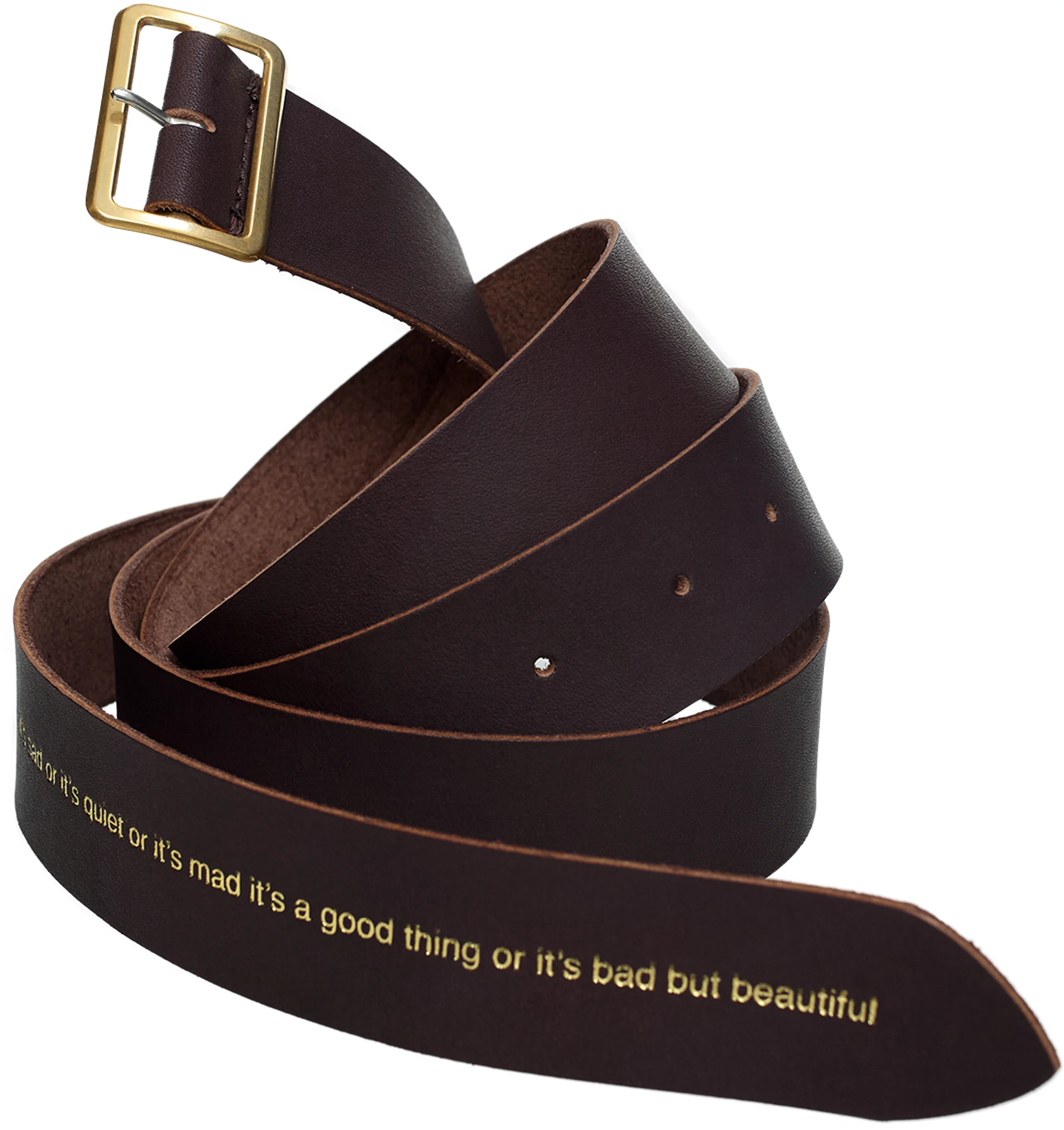 DARK BROWN LEATHER BELT - 1
