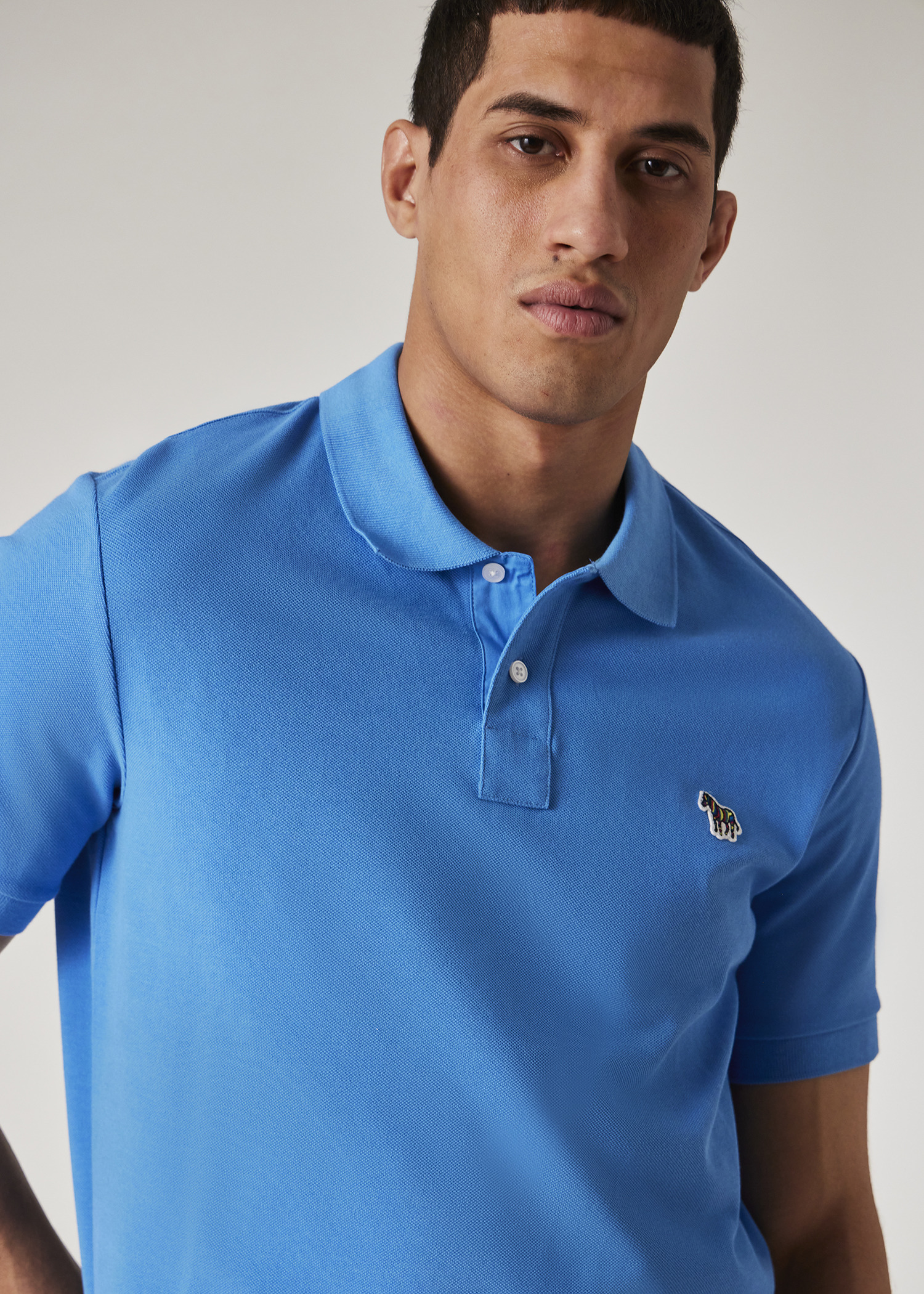 Sea Blue Organic Cotton Zebra Polo Shirt - 5