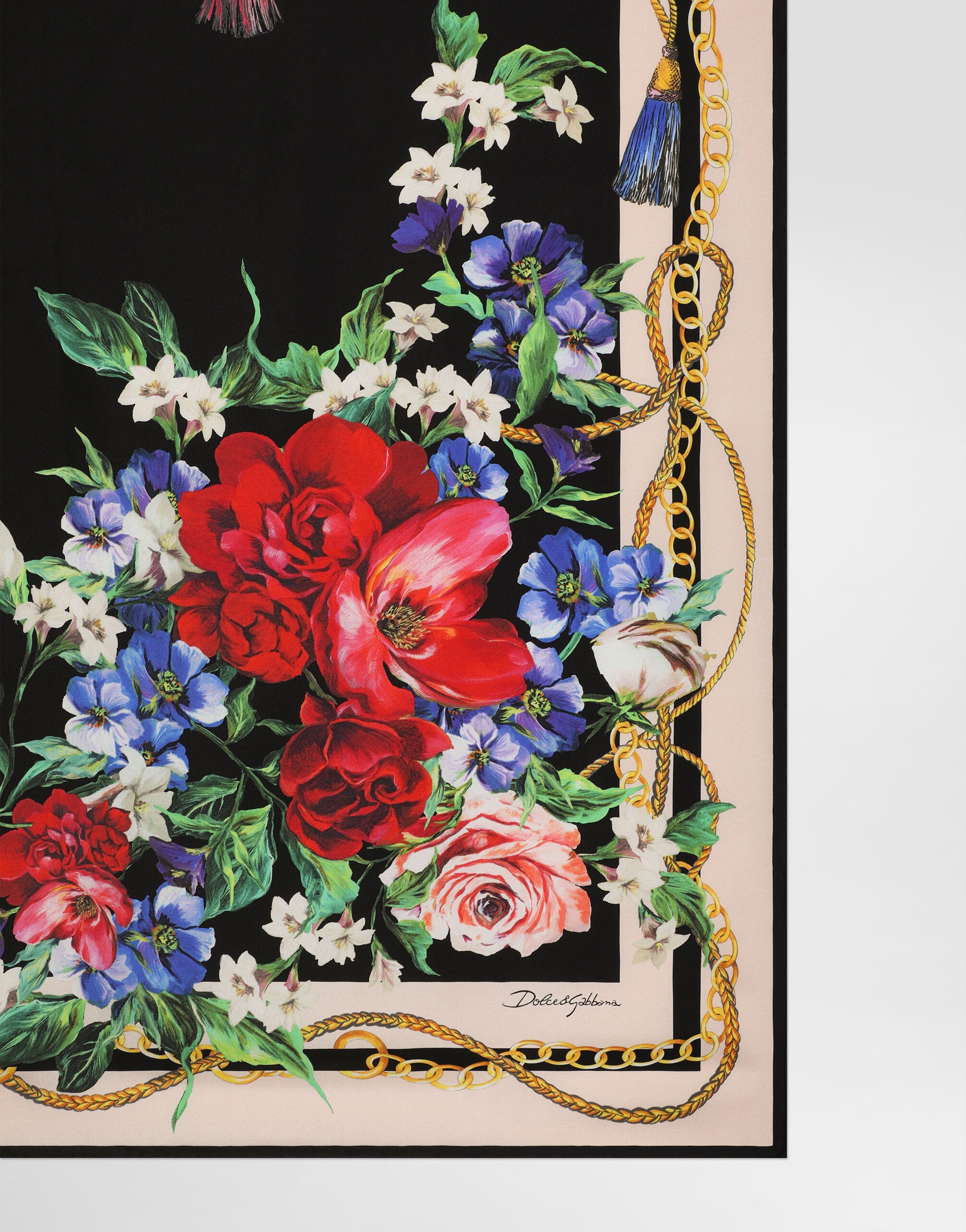 Floral-print silk twill foulard (90x90) - 2