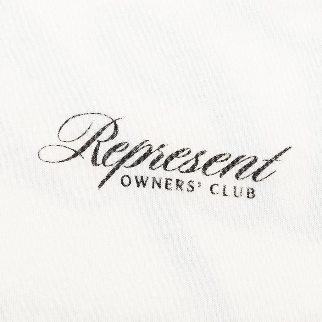 OWNERS CLUB SCRIPT T-SHIRT - FLAT WHITE - 4
