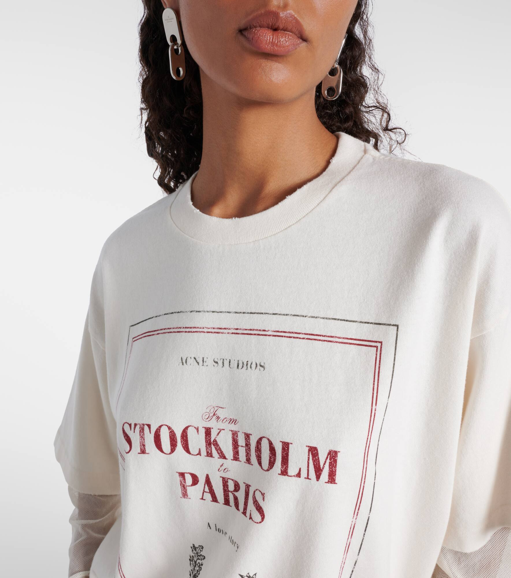 Layered printed cotton jersey T-shirt - 4